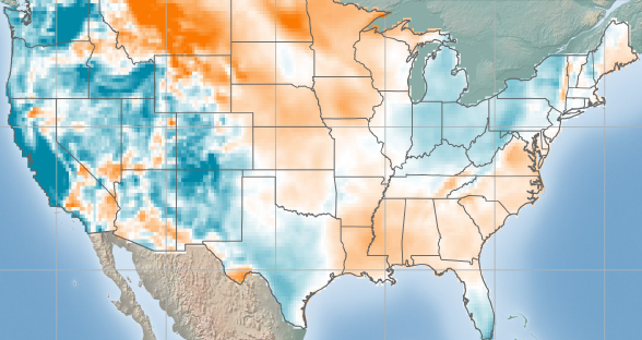 USA - Wind Anomaly Map - January 2022 | ArcVera Renewables