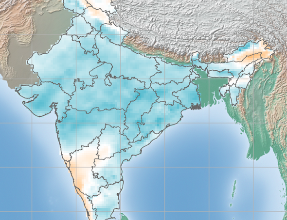 India - Solar Anomaly Map - March 2023 | ArcVera Renewables