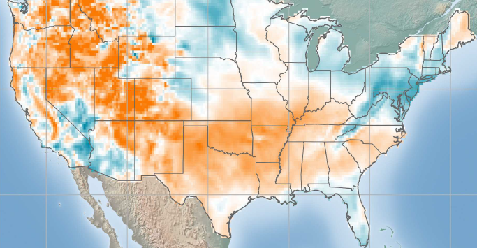 USA - Wind Anomaly Map - February 2024 | ArcVera Renewables