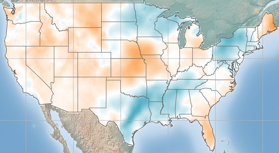 USA - Solar Anomaly Map - May 2024 | ArcVera Renewables